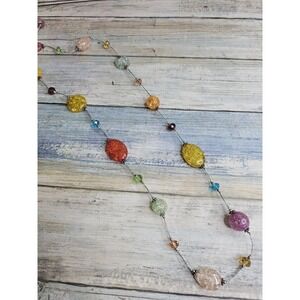 Premier Designs Crackle Beads 40" NWOT Necklace